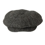 Harris Tweed Eight Panel Bakers Boy Cap: Salt and Pepper