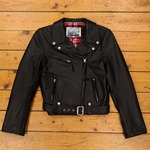 Ladies Motorcycle Jacket, Soft Black Italian HH, UK 10 - S#4689