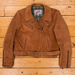 Ladies Motorcycle Jacket, Rust Goat Suede, Size 16 - S#5836