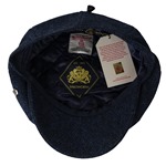 Harris Tweed Eight Panel Bakers Boy Cap: Denim Blue