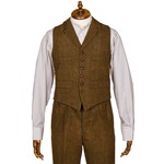 END OF LINE/CLEARANCE Harris Tweed Waistcoat: Autumn Window Pane (SIZE L)