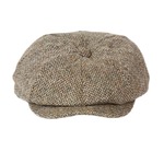 Harris Tweed Eight Panel Bakers Boy Cap: Oatmeal