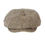 Harris Tweed Eight Panel Bakers Boy Cap: Oatmeal